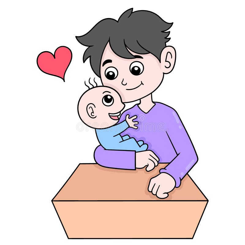 El Padre Feliz Juega Con La Imagen Del ícono Del Doodle De Su Bebé Kawaii  Ilustración del Vector - Ilustración de icono, lindo: 227549590