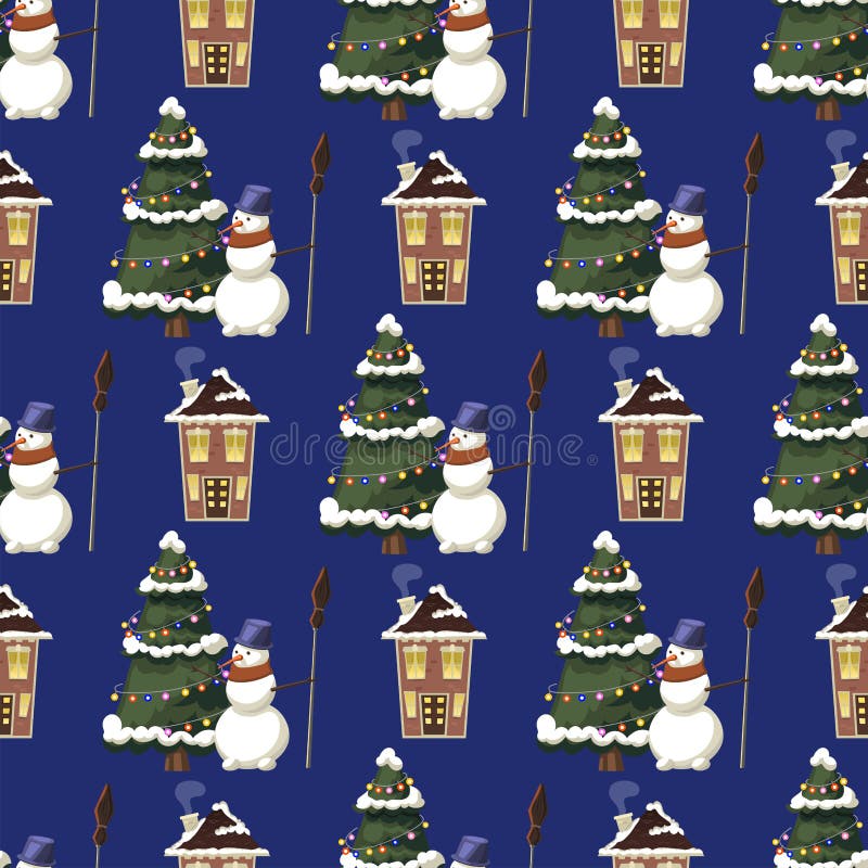 El paisaje del invierno con la Navidad contiene vector natural hermoso congelado modelo inconsútil del papel pintado de la natura ilustración del vector El paisaje del invierno con la Navidad contiene vector natural hermoso congelado modelo inconsútil del papel pintado de la natura ilustración del vector
