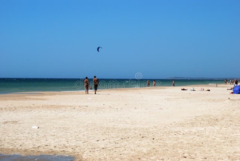 Beach and White Town, Conil De La Frontera. Editorial Image