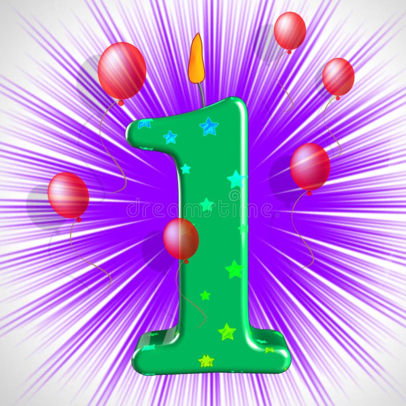  El Partido Del Número Uno Muestra Un Aniversario O Cumpleaños Del Año Stock de ilustración