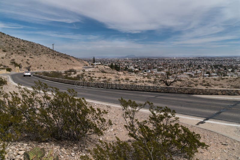 El Paso scenisk drevsikt i Texas arkivfoto El Paso scenisk drevsikt i Texas arkivfoto