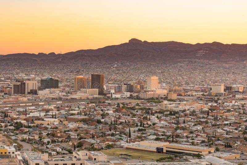 El Paso, Texas Night Skyline royalty free stock photo