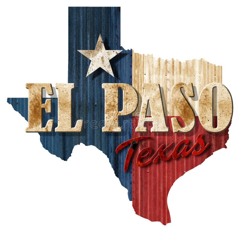 El Paso Texas Strong Grunge Metal Sign Logo Folk Art Stock Illustration -  Illustration of state, flag: 155374488