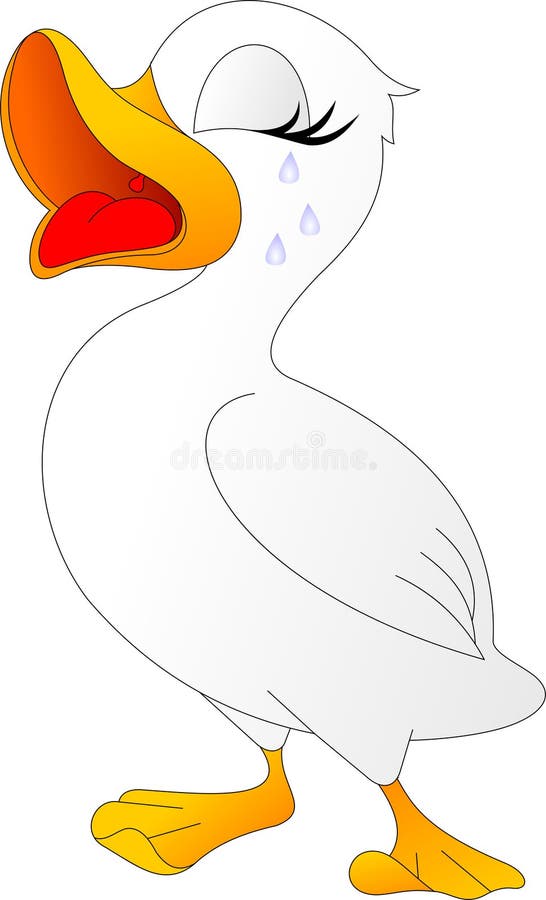 El Pato Blanco Se Pierde Y Llora Ilustración del Vector - Ilustración de  cisne, amarillo: 237714604