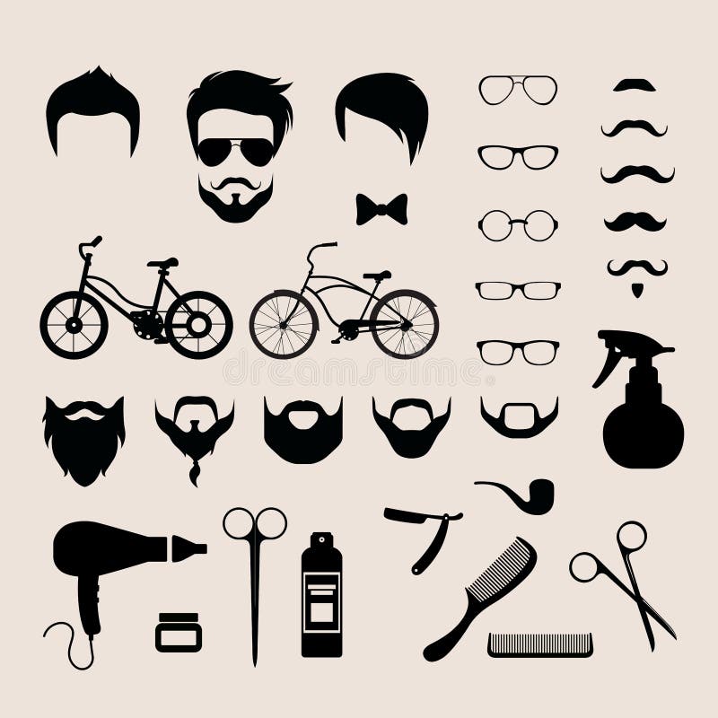 El pelo de la barbería cortó la barba plana móvil del corte de pelo del inconformista del vector del app libre illustration El pelo de la barbería cortó la barba plana móvil del corte de pelo del inconformista del vector del app libre illustration