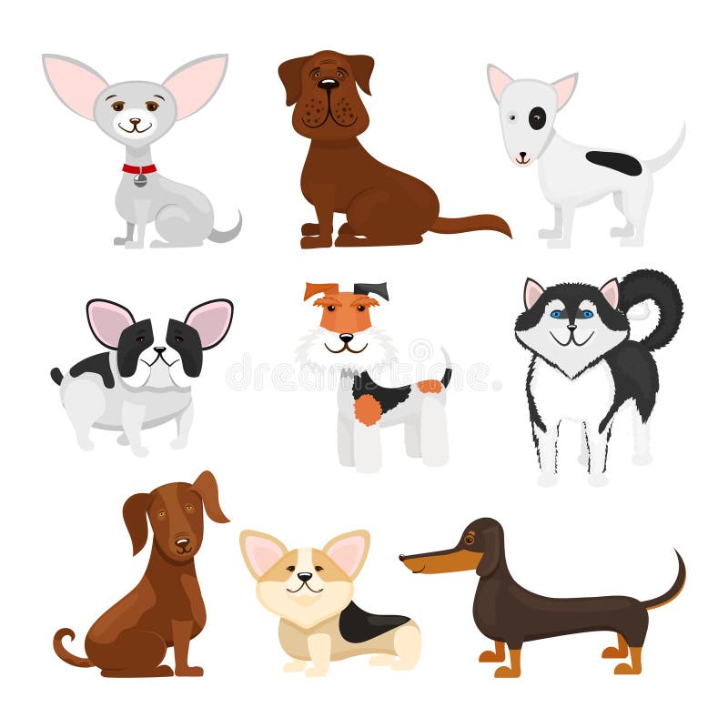 El perro cría el sistema de la historieta del vector libre illustration El perro cría el sistema de la historieta del vector libre illustration