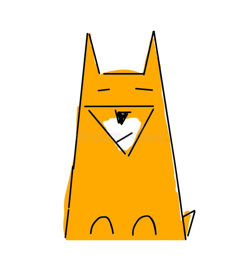 El perro rojo es similar a un Fox, similar a un Perro Akita-inu, similar a Hachiko El perro está sentado con una triste expresión libre illustration