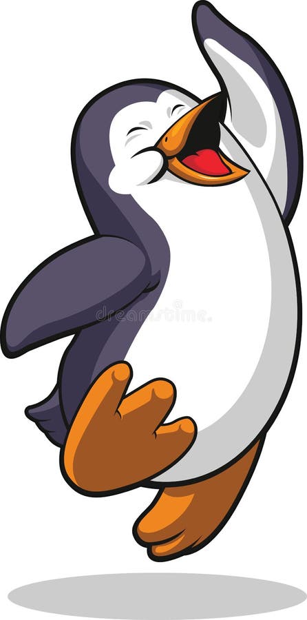El pingüino que salta en el entusiasmo