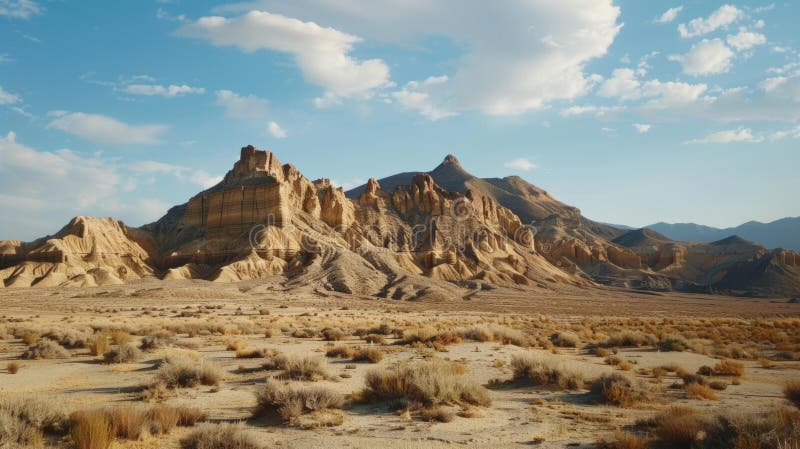 El pintoresco paisaje del desierto perfecto para filmar una escena dramática de tiroteos o caza a caballo imagenes de archivo