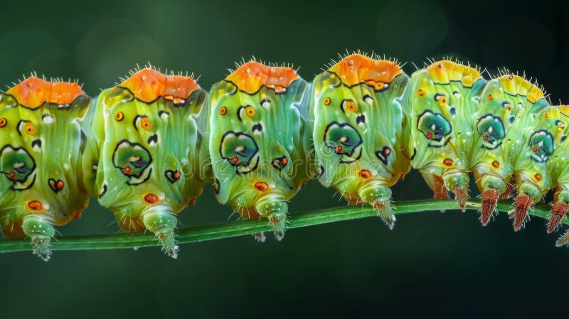 El Proceso De Transformación De Una Oruga En Una Mariposa Capturada En El Proceso De Transformación De Una Oruga En Una Mariposa Capturada En