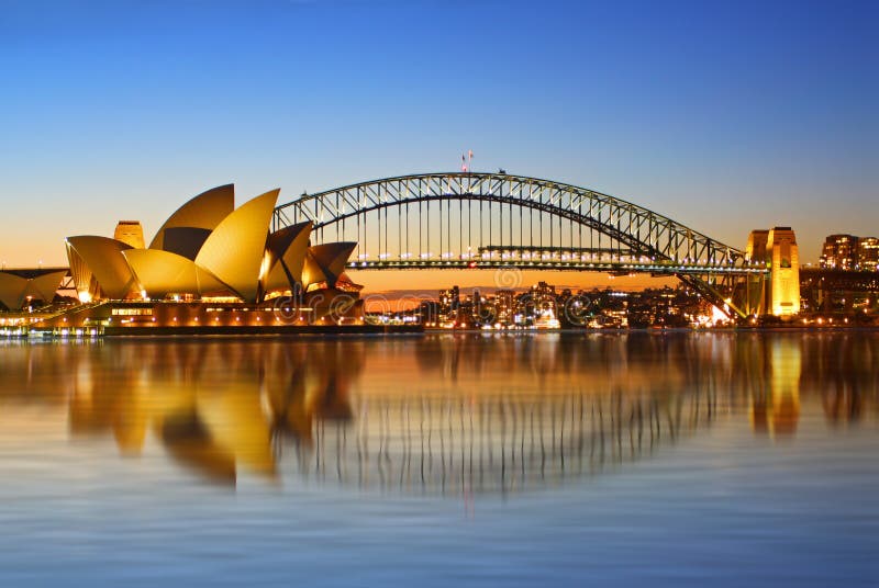 El puente y el teatro de la ópera del puerto de Sydney