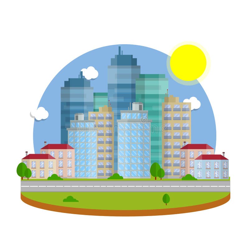 El rascacielos más alto El centro de negocio de la ciudad stock de ilustración El rascacielos más alto El centro de negocio de la ciudad stock de ilustración