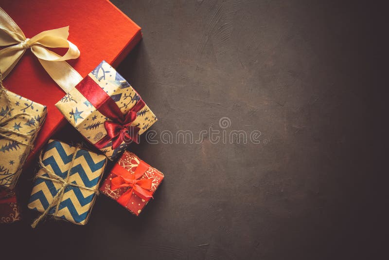 El regalo de Navidad encajona el fondo foto de archivo libre de regalías El regalo de Navidad encajona el fondo foto de archivo libre de regalías
