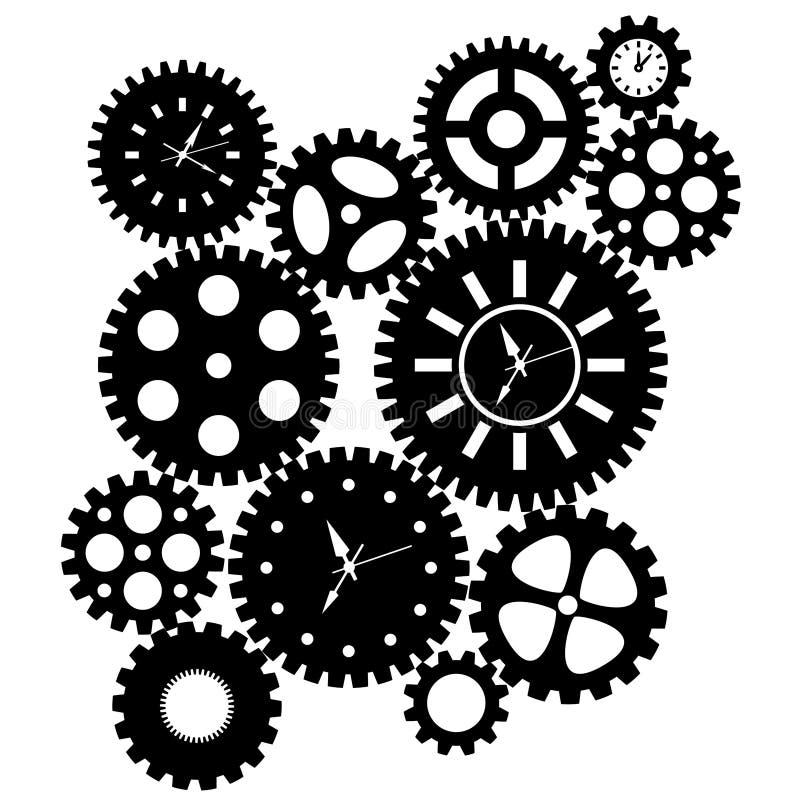 El reloj de tiempo engrana Clipart stock de ilustración El reloj de tiempo engrana Clipart stock de ilustración