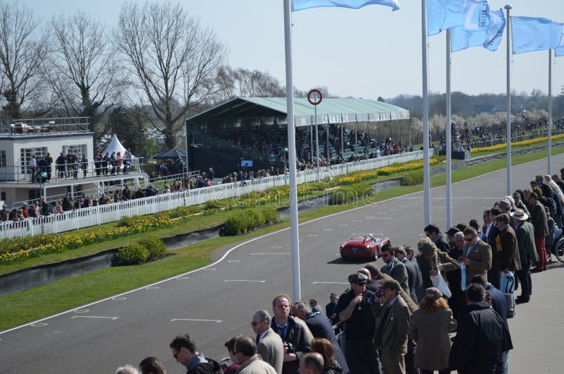 El reloj del espectador la acción de la raza en Goodwood fotografía de archivo El reloj del espectador la acción de la raza en Goodwood fotografía de archivo