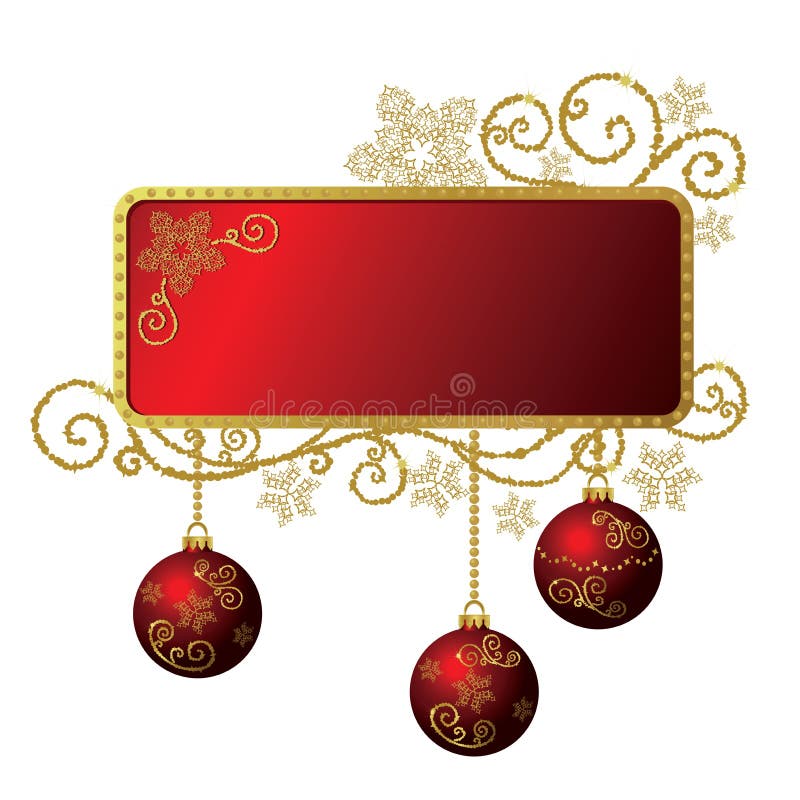 El rojo y el marco de la Navidad del oro aislaron ilustración del vector El rojo y el marco de la Navidad del oro aislaron ilustración del vector