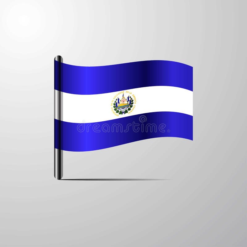 El Salvador que agita vector brillante del diseño de la bandera