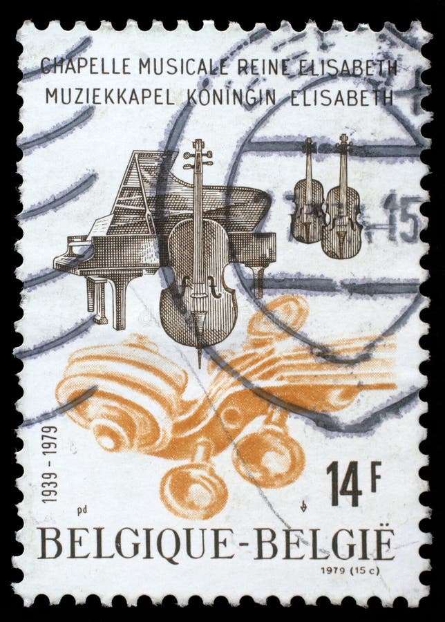 El sello impreso por Bélgica dedicó al aniversario de la capilla de la música de la reina Elizabeth