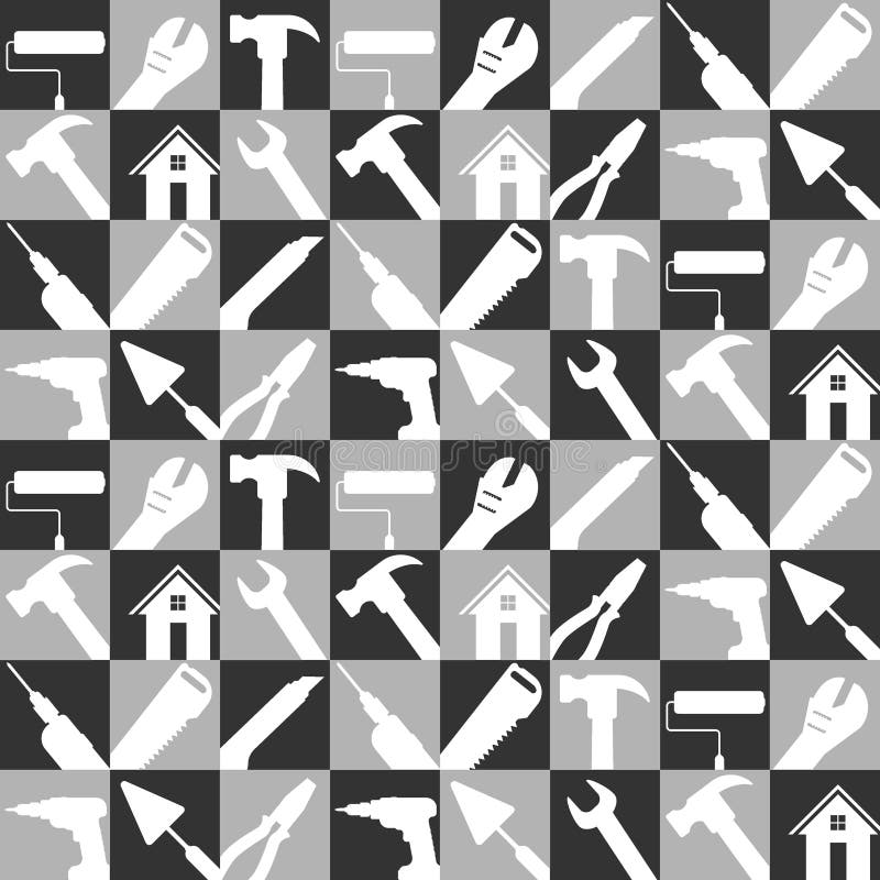El sistema común del ejemplo del vector de la reparación casera equipa iconos herramientas de los edificios de la construcción pa ilustración del vector El sistema común del ejemplo del vector de la reparación casera equipa iconos herramientas de los edificios de la construcción pa ilustración del vector
