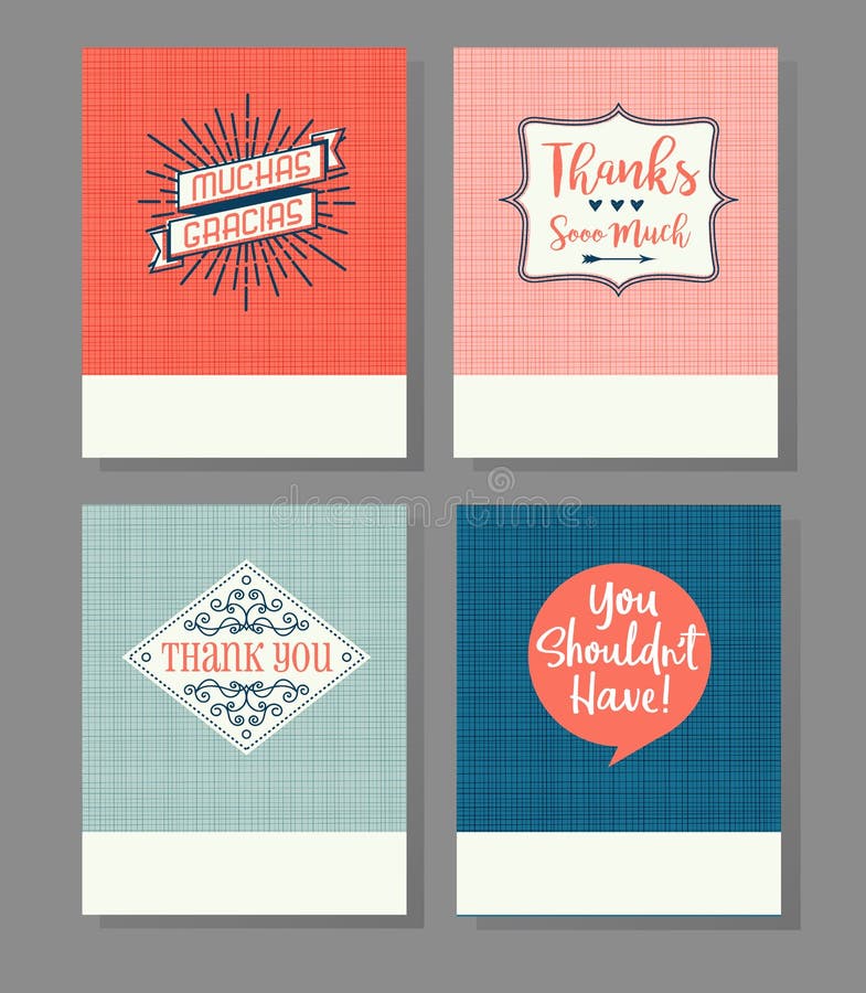 El sistema de cuatro le agradece las tarjetas de felicitación stock de ilustración El sistema de cuatro le agradece las tarjetas de felicitación stock de ilustración