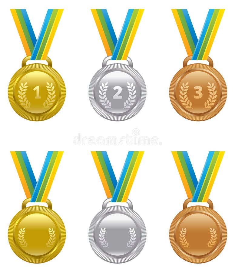 Sistema Del Vector De Medallas De Los Premios De Los Deportes