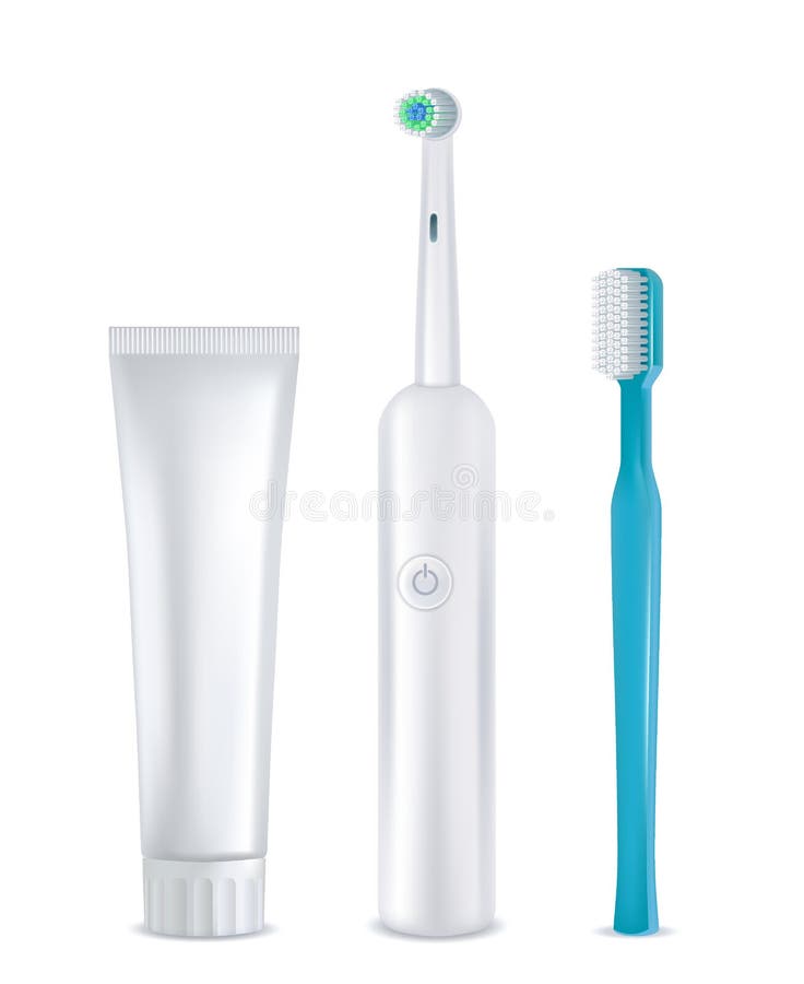 El sistema de herramientas dental de la limpieza, vector maquetas realistas ilustración del vector El sistema de herramientas dental de la limpieza, vector maquetas realistas ilustración del vector
