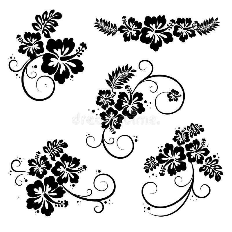El sistema de hibisco prospera elementos decorativos del diseño libre illustration El sistema de hibisco prospera elementos decorativos del diseño libre illustration