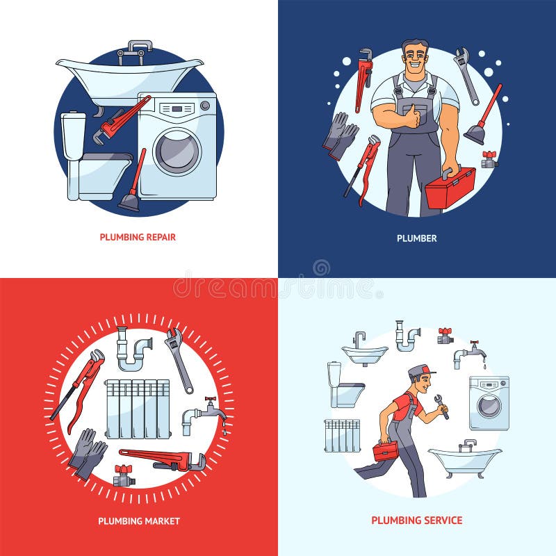 El sistema de la fontanería cuadrada mantiene diseños de la bandera ilustración del vector El sistema de la fontanería cuadrada mantiene diseños de la bandera ilustración del vector