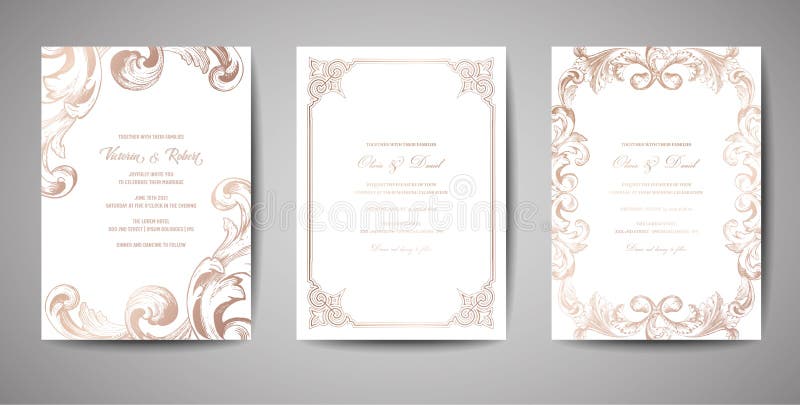 El sistema de la reserva de lujo de la boda del vintage la fecha, invitación carda la colección con el marco y la guirnalda de la libre illustration El sistema de la reserva de lujo de la boda del vintage la fecha, invitación carda la colección con el marco y la guirnalda de la libre illustration