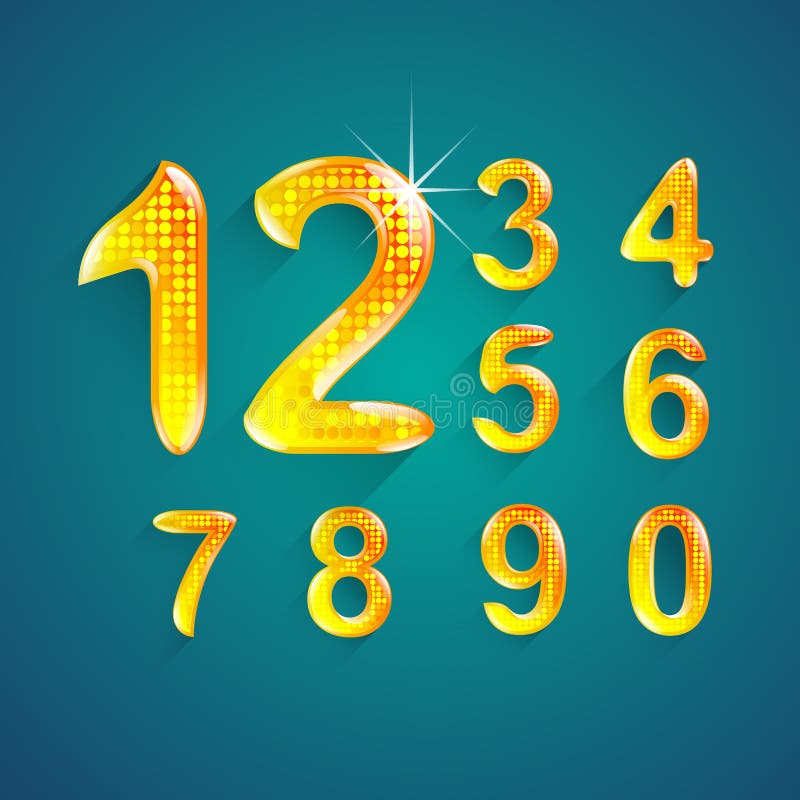 El sistema del alfabeto numera el estilo 0 a 9 de los colores del cristal stock de ilustración El sistema del alfabeto numera el estilo 0 a 9 de los colores del cristal stock de ilustración