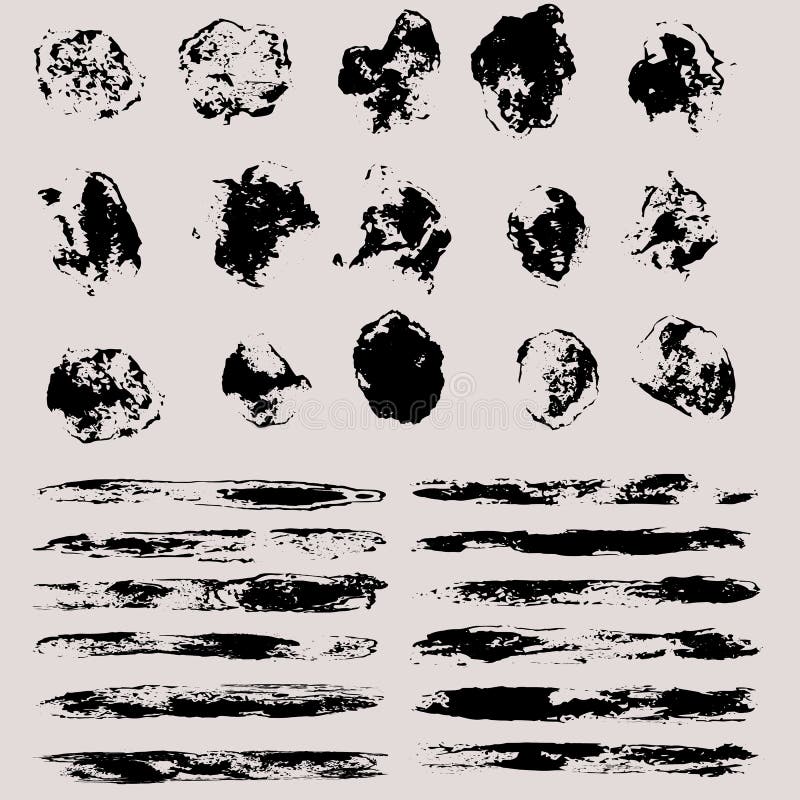 El sistema del vector de diversos cepillos del grunge stock de ilustración El sistema del vector de diversos cepillos del grunge stock de ilustración