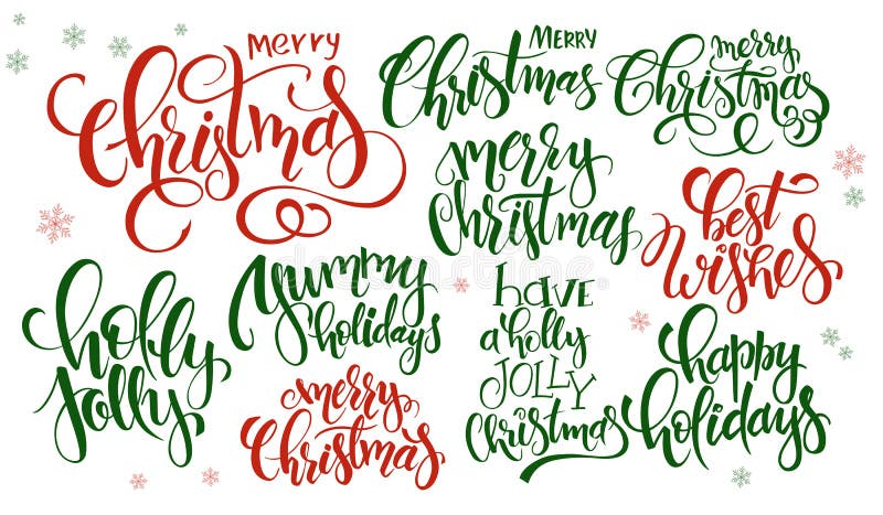 El sistema del vector de la Navidad de las letras de la mano cita - Feliz Navidad, acebo muy y otros, escrito en diversos estilos stock de ilustración El sistema del vector de la Navidad de las letras de la mano cita - Feliz Navidad, acebo muy y otros, escrito en diversos estilos stock de ilustración