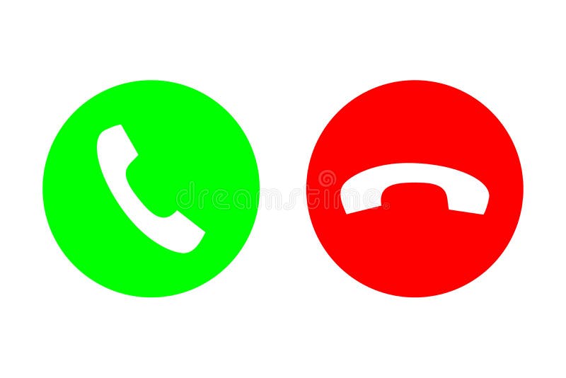El sistema plano del icono del vector de la llamada de teléfono con verde dice en voz alta o contesta que el botón y rojos cuelga libre illustration El sistema plano del icono del vector de la llamada de teléfono con verde dice en voz alta o contesta que el botón y rojos cuelga libre illustration