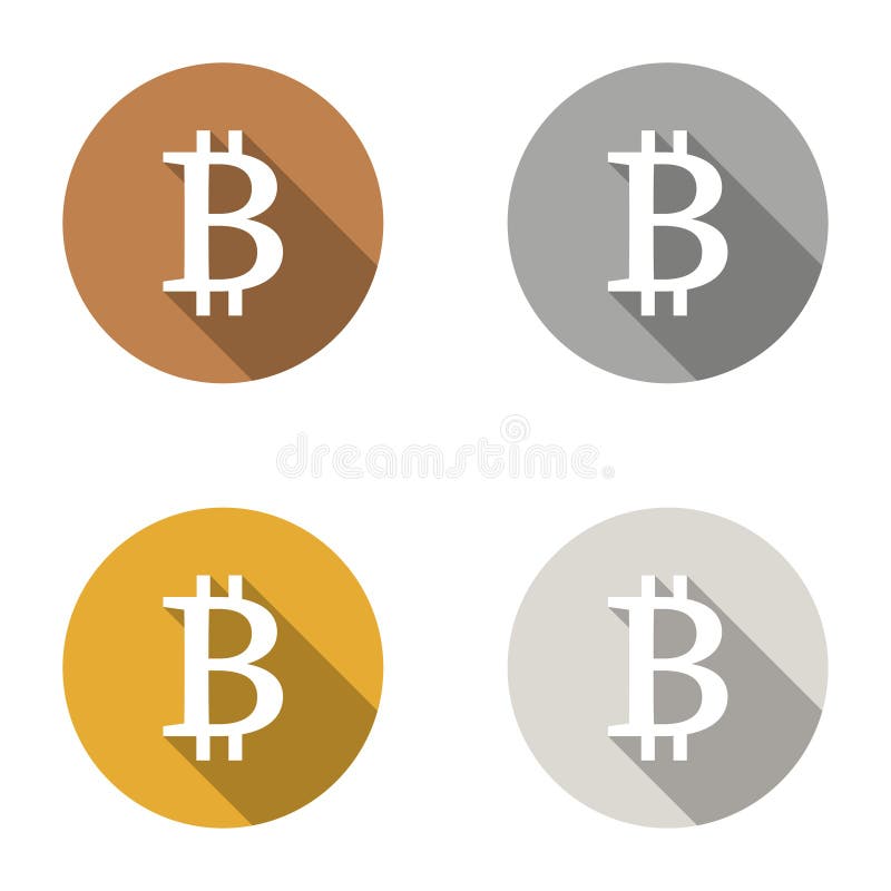 El sistema virtual de la moneda de Bitcoin de platino de plata de bronce simple del oro del logotipo de los iconos de los símbolo ilustración del vector El sistema virtual de la moneda de Bitcoin de platino de plata de bronce simple del oro del logotipo de los iconos de los símbolo ilustración del vector