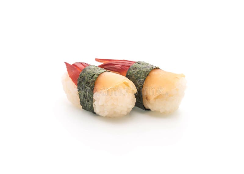 El sushi del nigiri de la almeja de resaca de Stimpson (hokkigai) - comida japonesa s fotos de archivo El sushi del nigiri de la almeja de resaca de Stimpson (hokkigai) - comida japonesa s fotos de archivo
