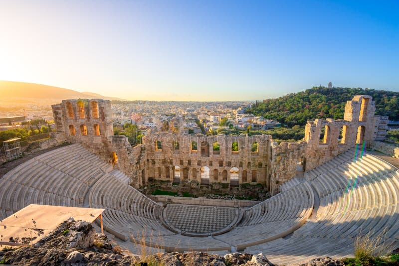 The theater of Herodion Atticus under the ruins of Acropolis, Athens, Greece. The theater of Herodion Atticus under the ruins of Acropolis, Athens, Greece.