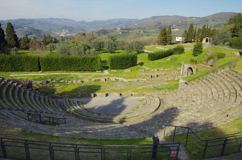 El teatro romano de Fiesole imagenes de archivo El teatro romano de Fiesole imagenes de archivo