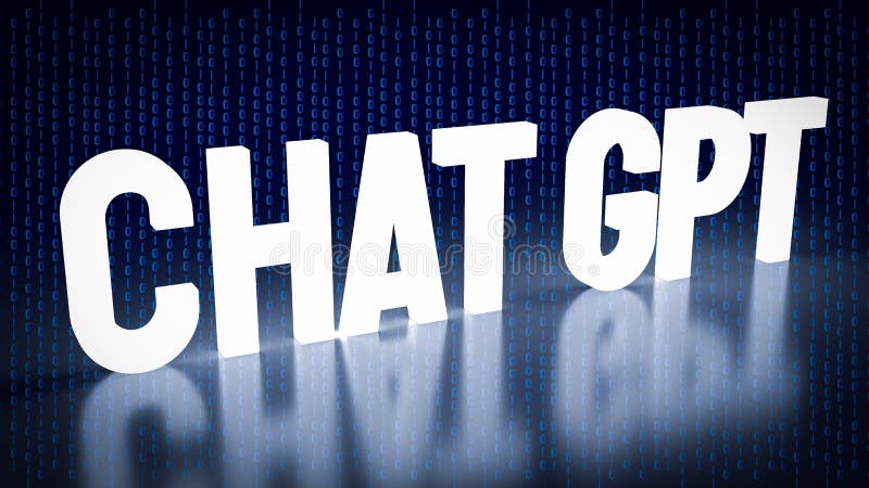 El texto gpt de chat resplandece sobre el fondo digital para la tecnología o su concepto 3d representación stock de ilustración
