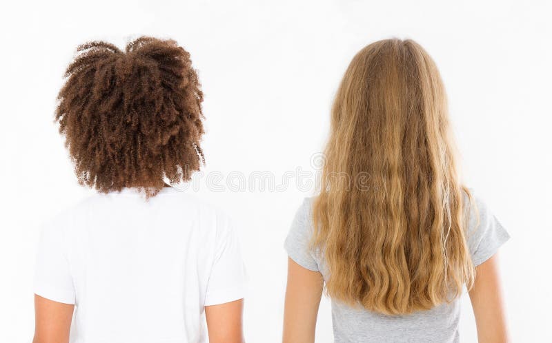 El tipo caucásico y afro del pelo de la mujer fijó detrás la visión aislada en el fondo blanco Peinado rizado africano, ombre y p imágenes de archivo libres de regalías El tipo caucásico y afro del pelo de la mujer fijó detrás la visión aislada en el fondo blanco Peinado rizado africano, ombre y p imágenes de archivo libres de regalías
