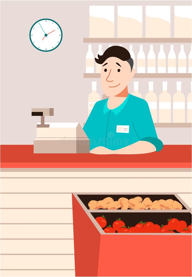 El trabajo del hombre en la tienda Ejemplo del arte libre illustration El trabajo del hombre en la tienda Ejemplo del arte libre illustration