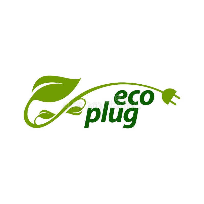 el tronco del enchufe del eco se va con la plantilla del diseño de concepto del logotipo del icono del enchufe eléctrico ilustración del vector el tronco del enchufe del eco se va con la plantilla del diseño de concepto del logotipo del icono del enchufe eléctrico ilustración del vector