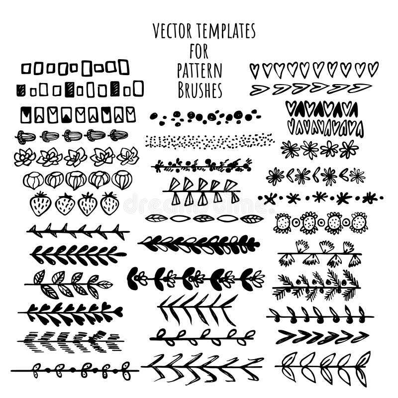 El vector cepilla las plantillas fijadas Haga un cepillo con esta plantilla libre illustration El vector cepilla las plantillas fijadas Haga un cepillo con esta plantilla libre illustration