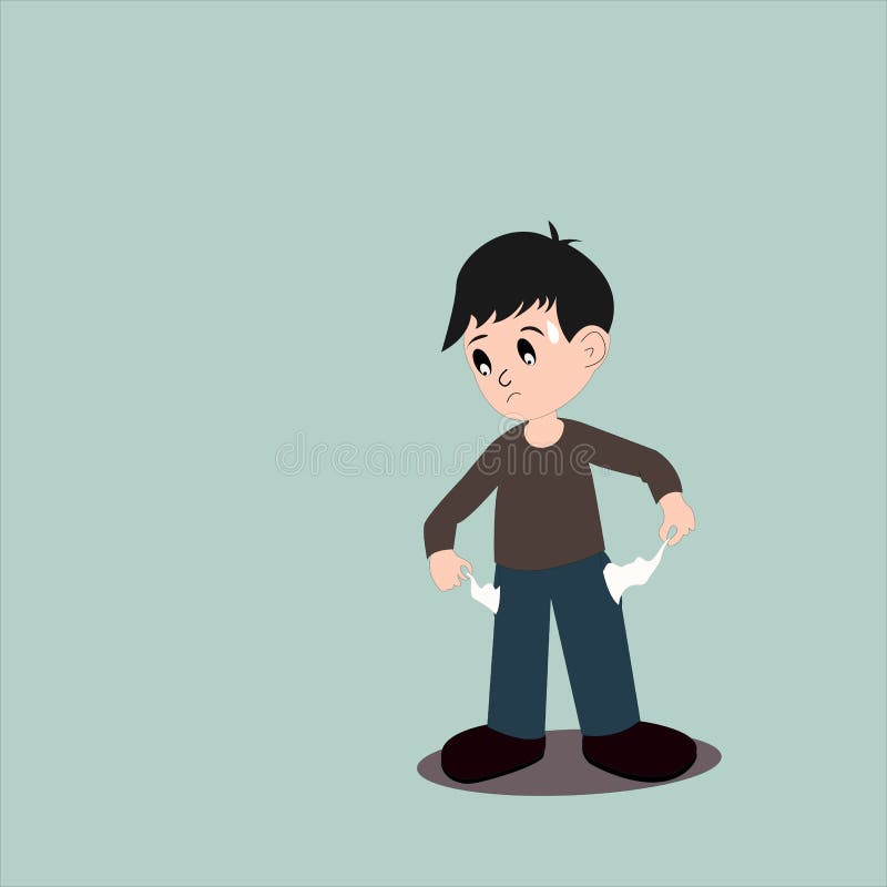 El vector de la demostración del hombre no tiene ningún dinero resultando el bolsillo ilustración del vector El vector de la demostración del hombre no tiene ningún dinero resultando el bolsillo ilustración del vector