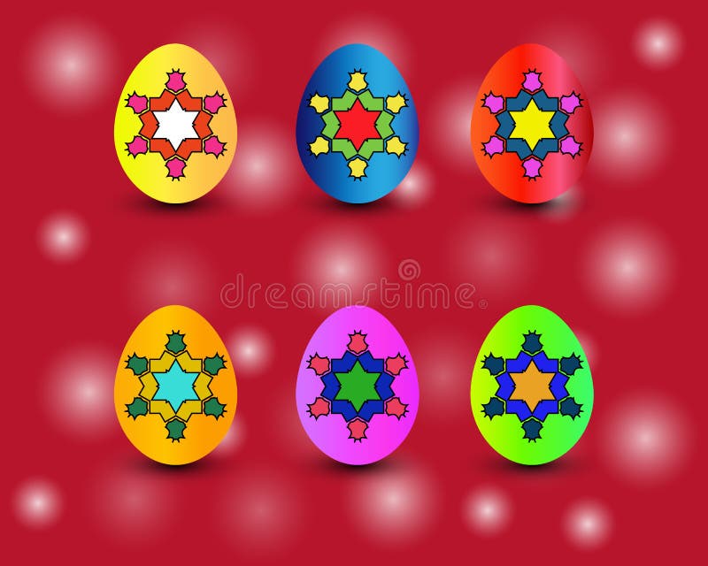 El vector de los huevos de Pascua fijó con colores y modelos Huevos coloridos aislados en el fondo colorido para los elementos de libre illustration El vector de los huevos de Pascua fijó con colores y modelos Huevos coloridos aislados en el fondo colorido para los elementos de libre illustration