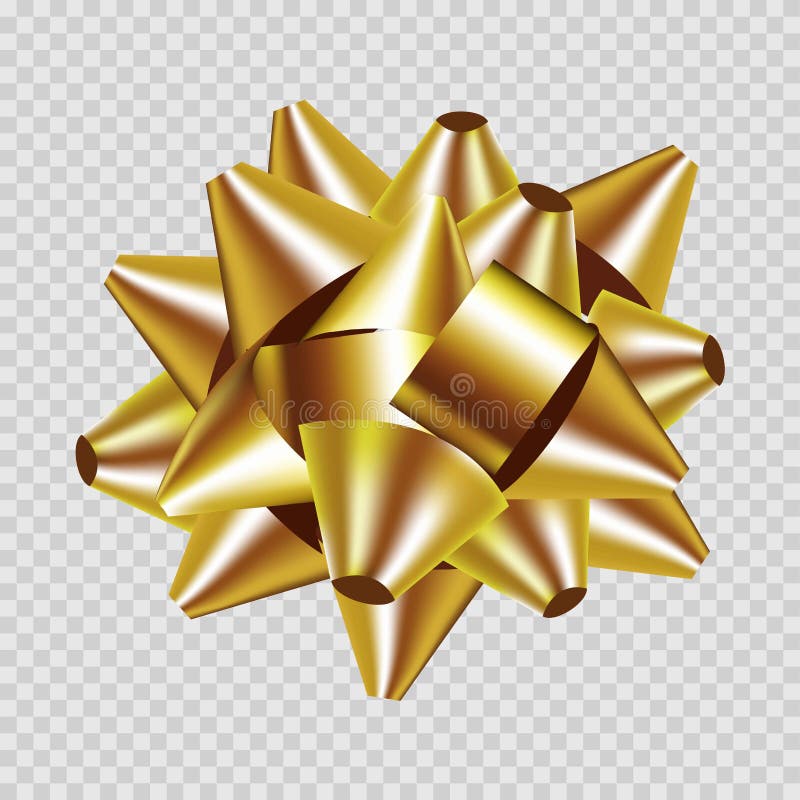El vector de oro 3d del arco de la cinta de la caja de regalo aisló el icono ilustración del vector El vector de oro 3d del arco de la cinta de la caja de regalo aisló el icono ilustración del vector