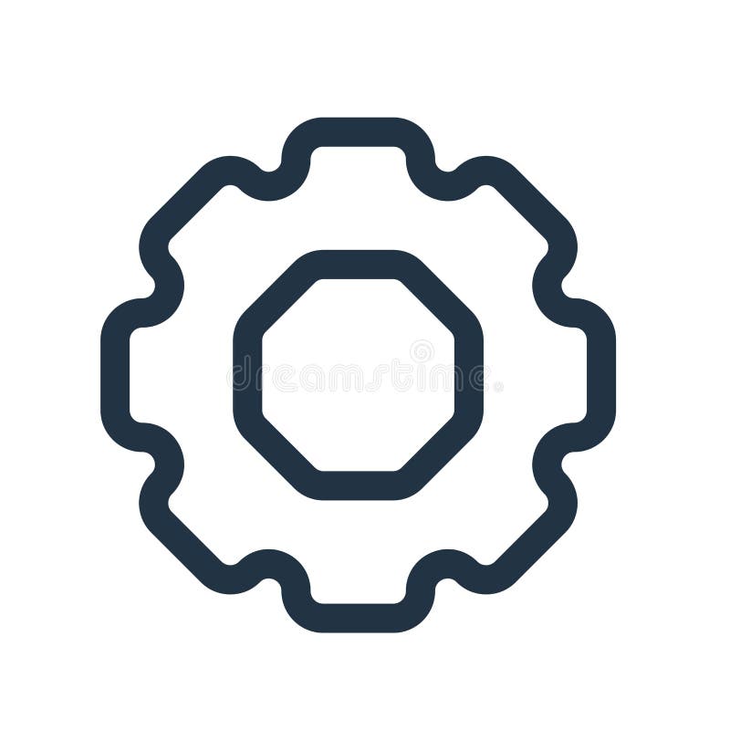 El vector del icono de los ajustes aislado en el fondo blanco, ajustes firma ilustración del vector El vector del icono de los ajustes aislado en el fondo blanco, ajustes firma ilustración del vector