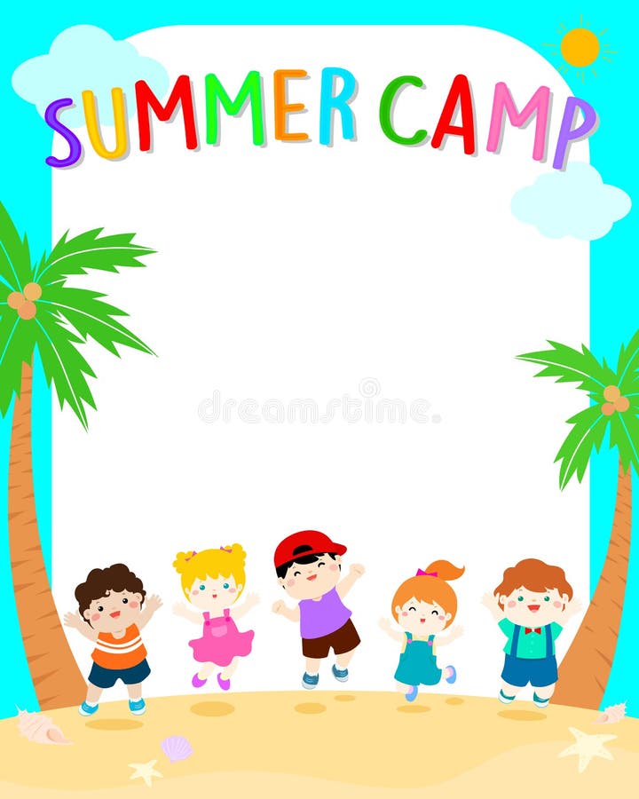 El verano feliz embroma el ejemplo del cartel del vector del campo libre illustration El verano feliz embroma el ejemplo del cartel del vector del campo libre illustration