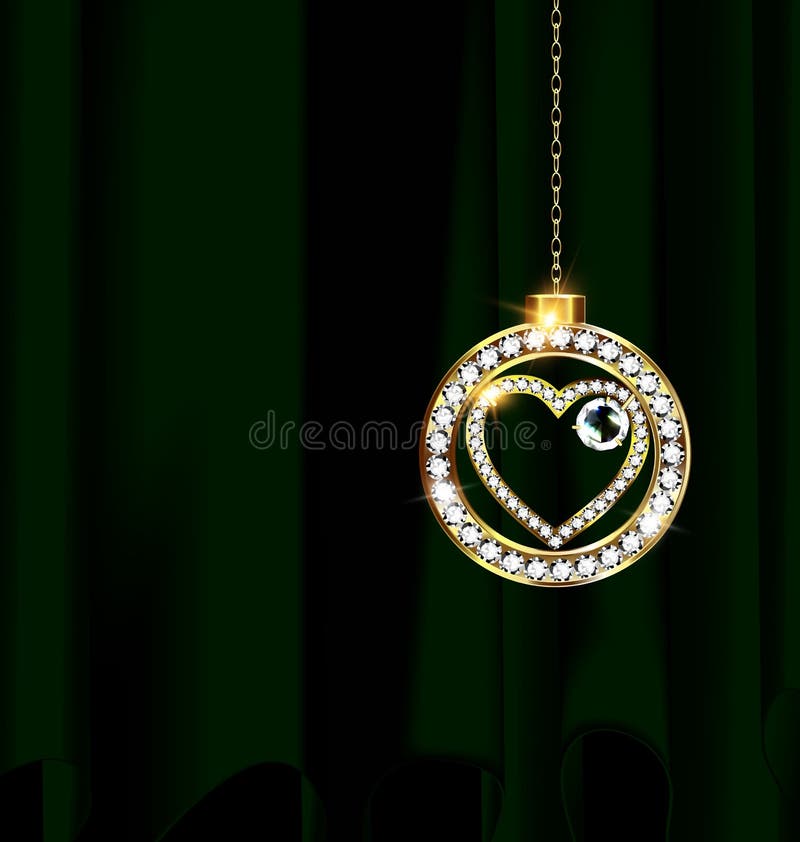 El verde cubren y la bola de la Navidad de la joyería ilustración del vector El verde cubren y la bola de la Navidad de la joyería ilustración del vector