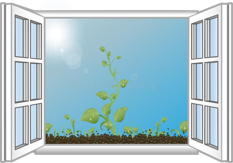 El Verde De La Ilustración Del Vector Brota Una Ventana Abierta Ilustración del Vector - Ilustración de cristal, cielo: 20474667 El Verde De La Ilustración Del Vector Brota Una Ventana Abierta Ilustración del Vector - Ilustración de cristal, cielo: 20474667