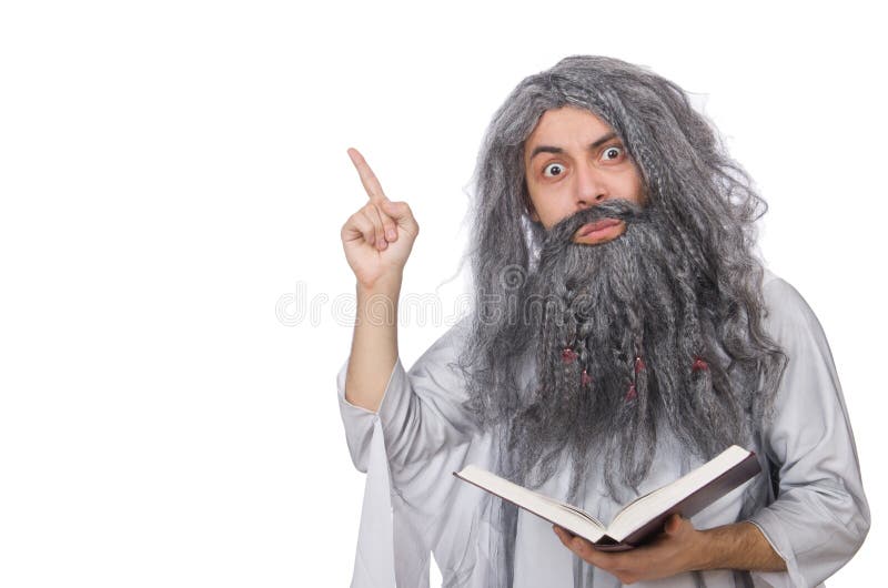 El viejo hombre divertido aislado en blanco fotos de archivo libres de regalías El viejo hombre divertido aislado en blanco fotos de archivo libres de regalías